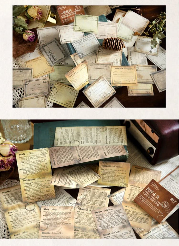Poppy Crafts Vintage Text Scrap Paper Pack - Recipes
