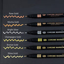 Chrome markers with color swatches on a dark background