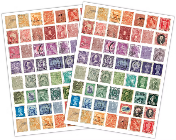 Craft Consortium The Collector - Used Stamps - Rub on Transfers