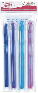 Susan Bates Crystalites Acrylic Crochet Hook Set Sizes L11 To P16*