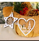 Poppy Crafts Wooden Ornaments Set - Christmas Collection - White Festive Frames*