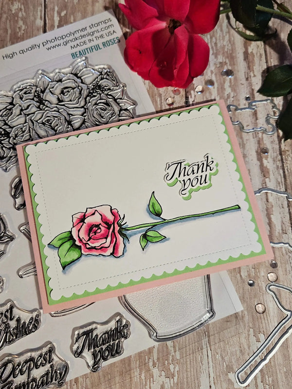 Gina K Designs Stamp & Die Set - Beautiful Roses