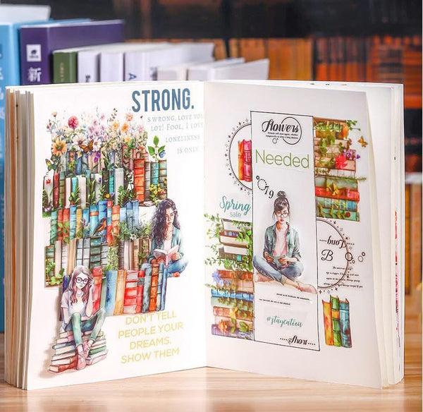 Poppy Crafts Bookshelf Sticker Roll - Watercolour