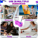 Collage of people painting in various settings with a focus on a painting tool.