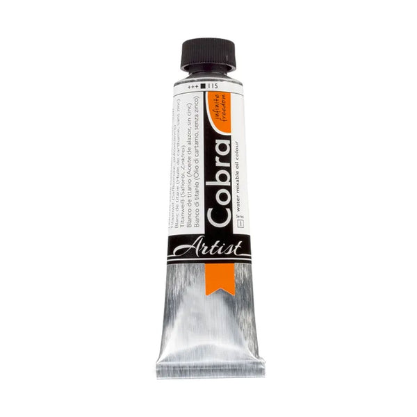 Cobra Artist Water Mixable Oil Colour  - 115 - Titanium White (safflower oil, no zinc oxide) 40ml