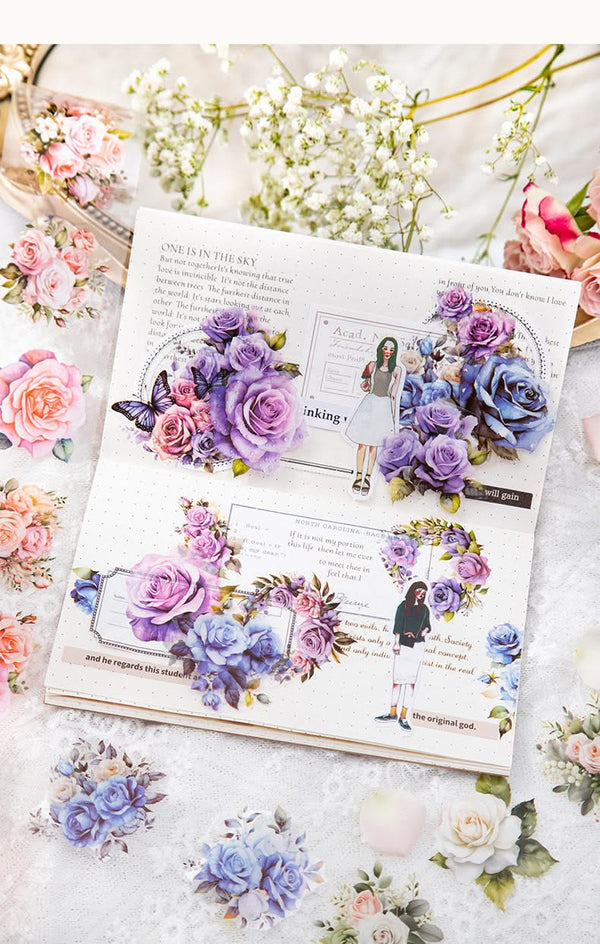 Poppy Crafts Flower Sticker Roll - Colourful Garden Phlox