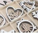 Poppy Crafts Wooden Ornaments Set - Christmas Collection - White Festive Frames*