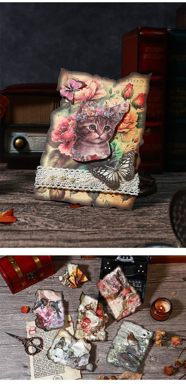 Poppy Crafts Burnt Edge Scrap Paper Pack - Stray Birds