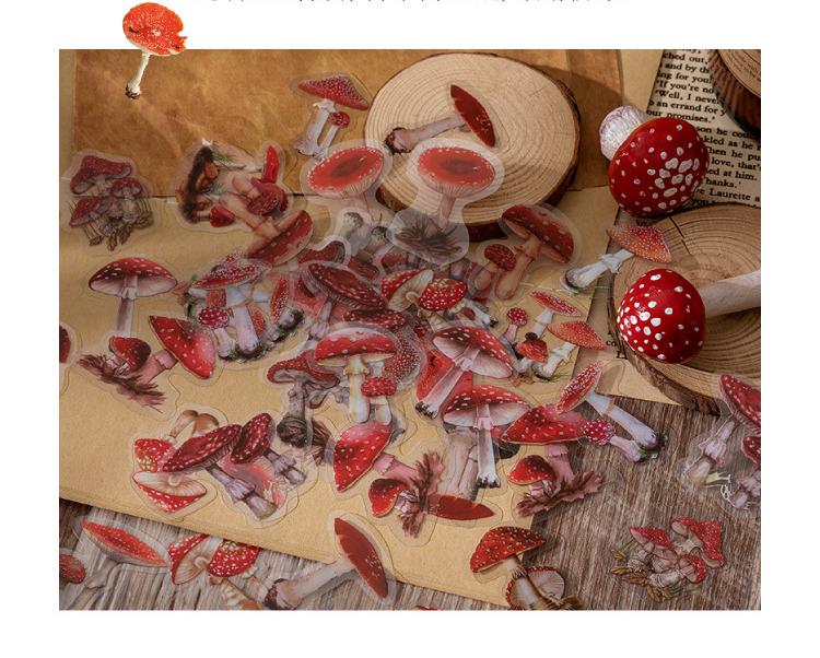 Poppy Crafts Floral Nature Sticker Pack - Red Mushrooms