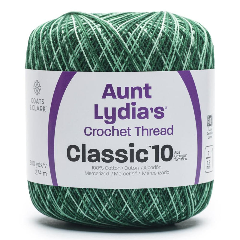 Aunt Lydia's Classic Crochet Thread Size 10 - Super Glow Spring Greens