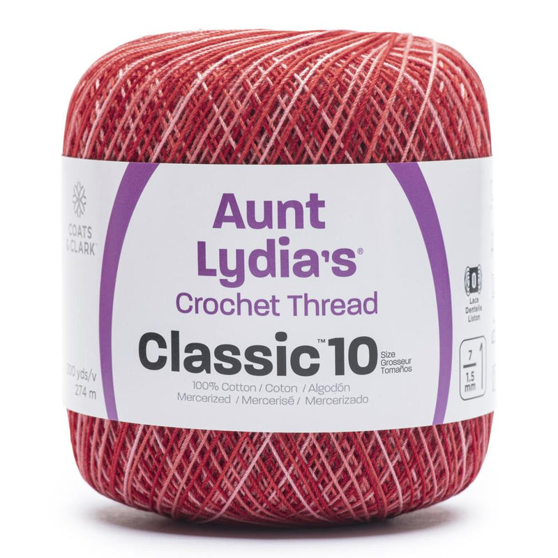 Aunt Lydia's Classic Crochet Thread Size 10 - Super Glow Bowl Of Cherries