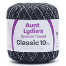 Aunt Lydia's Classic Crochet Thread Size 10 - Super Glow Black Pinstripes*