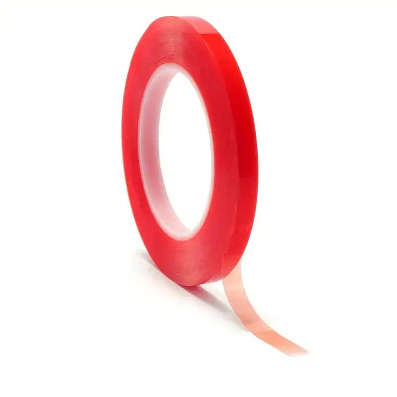 The Stickmaster Red Clear Double-Sided Tape Heat Resistant - 6mm x 10m