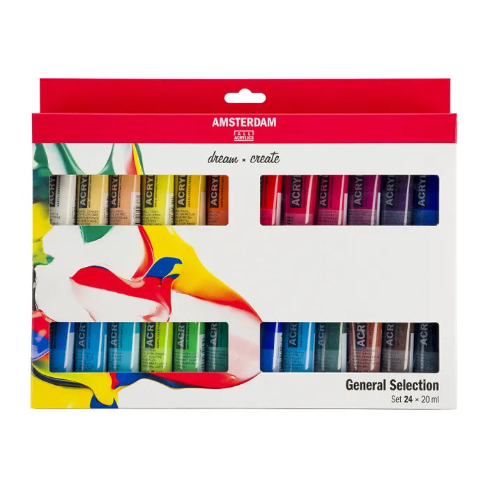 Amsterdam Standard Acrylic Paint Set 24 Pack - General Selection