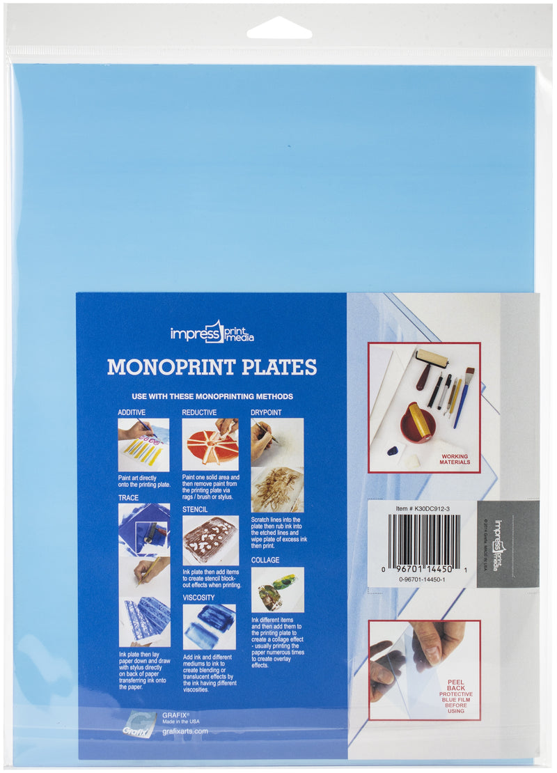 Grafix Impress Monoprint Plates 3/Pkg 9"x 12"*