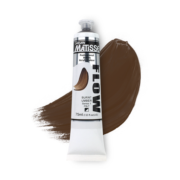 Matisse Flow Acrylic Paint 75ml - Burnt Umber -S1