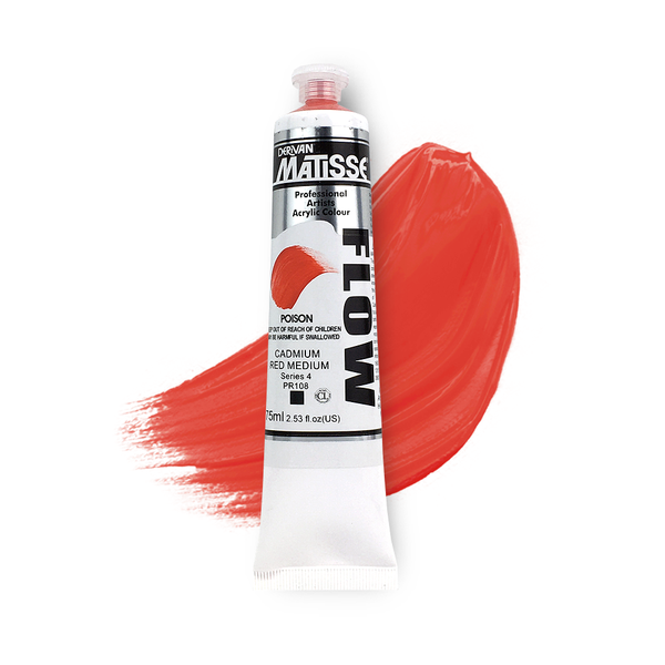 Matisse Flow Acrylic Paint 75ml - Cadmium Red Medium -S4