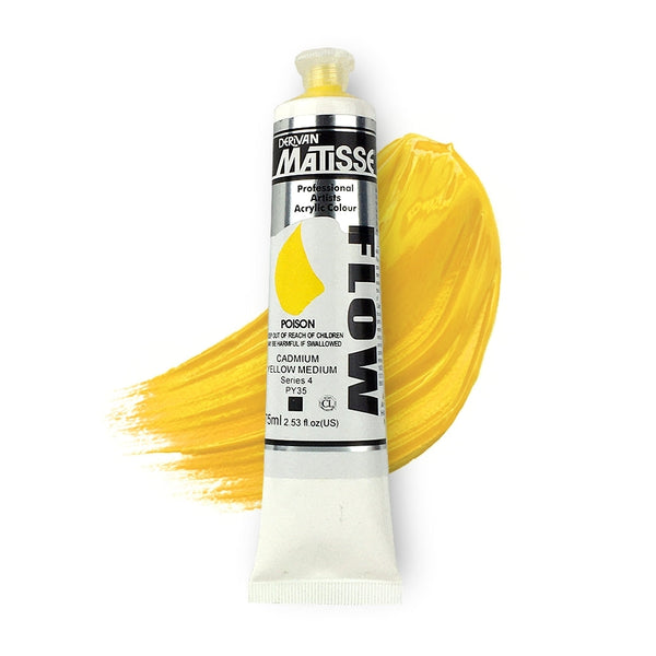 Matisse Flow Acrylic Paint 75ml - Cadmium Yellow Medium -S4