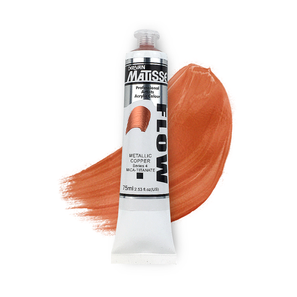 Matisse Flow Acrylic Paint 75ml - Metallic Copper -S4