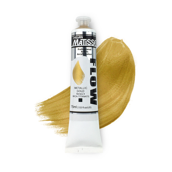 Matisse Flow Acrylic Paint 75ml - Metallic Gold -S4