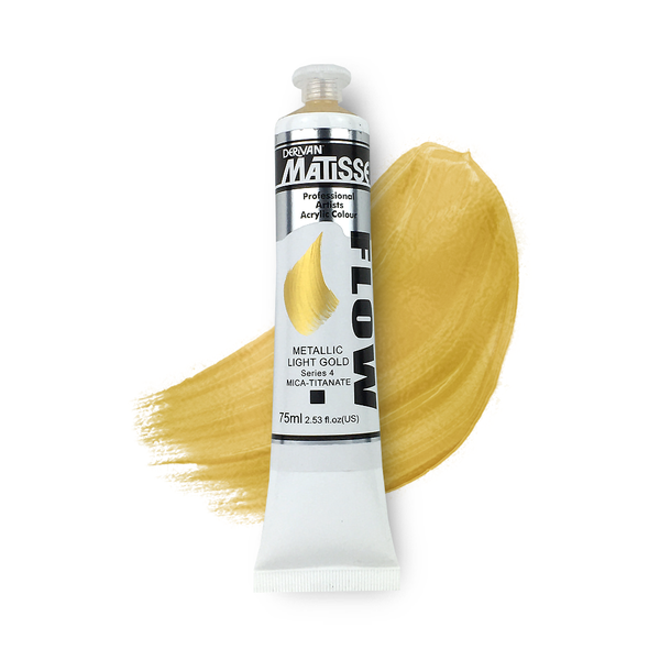 Matisse Flow Acrylic Paint 75ml - Metallic Light Gold -S4