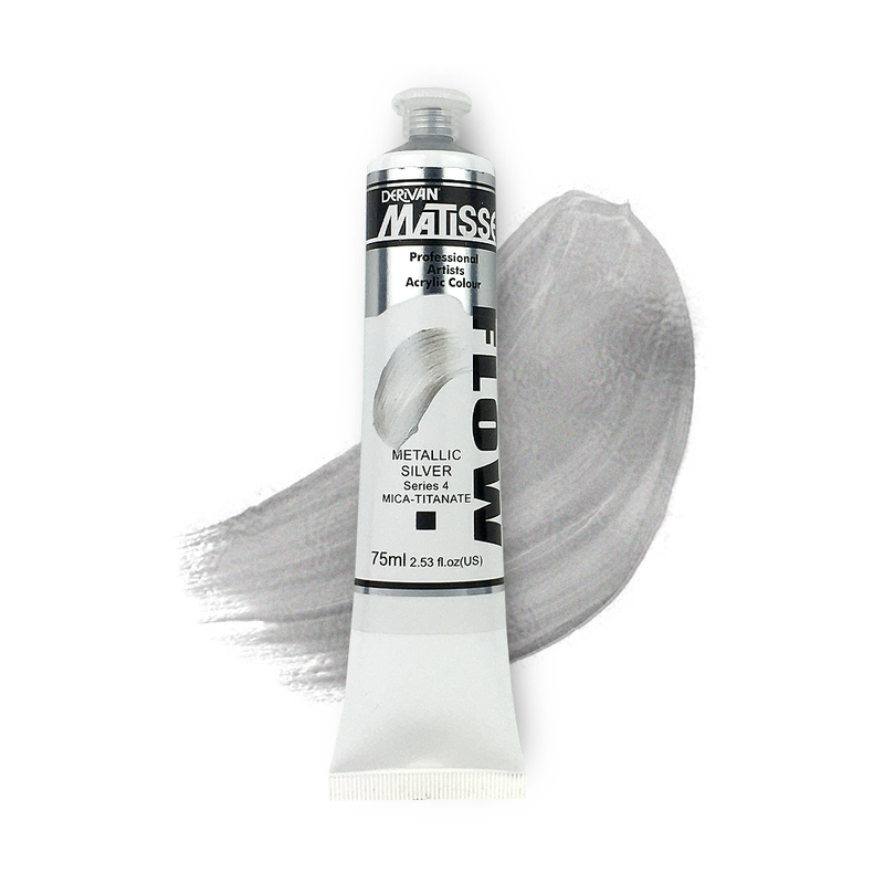 Matisse Flow Acrylic Paint 75ml - Metallic Silver -S4