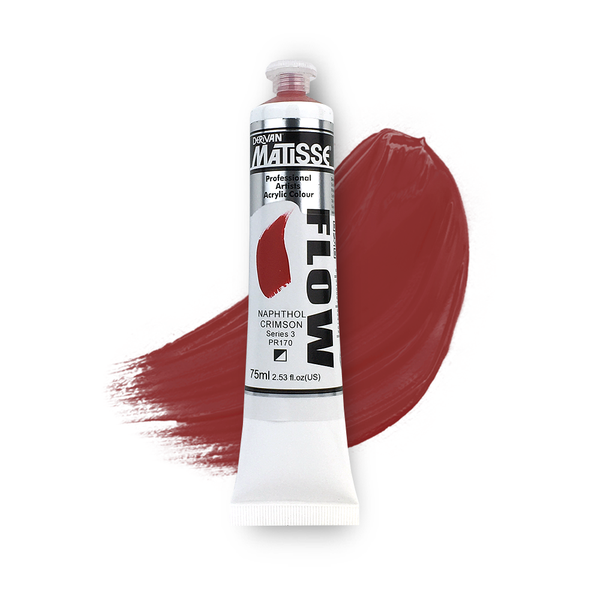 Matisse Flow Acrylic Paint 75ml - Naphthol Crimson -S3