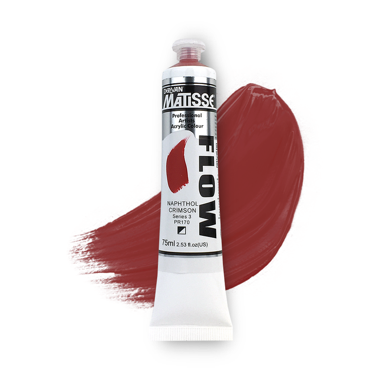 Matisse Flow Acrylic Paint 75ml - Naphthol Crimson -S3