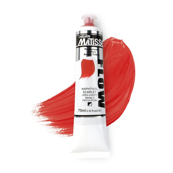 Matisse Flow Acrylic Paint 75ml - Naphthol Scarlet -S3