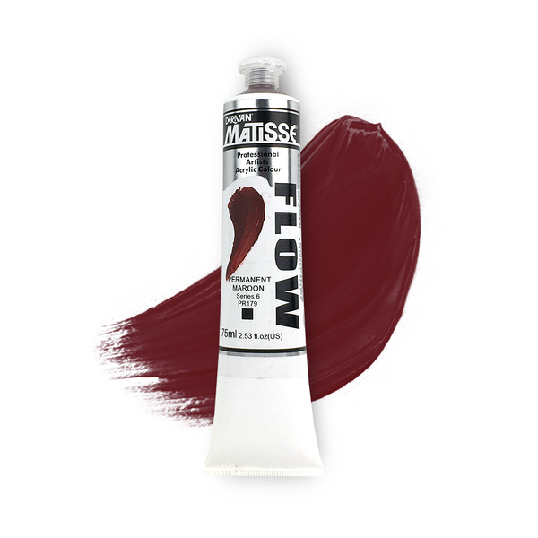 Matisse Flow Acrylic Paint 75ml - Permanent Maroon -S6