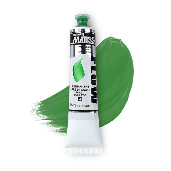 Matisse Flow Acrylic Paint 75ml - Permanent Green Light -S2