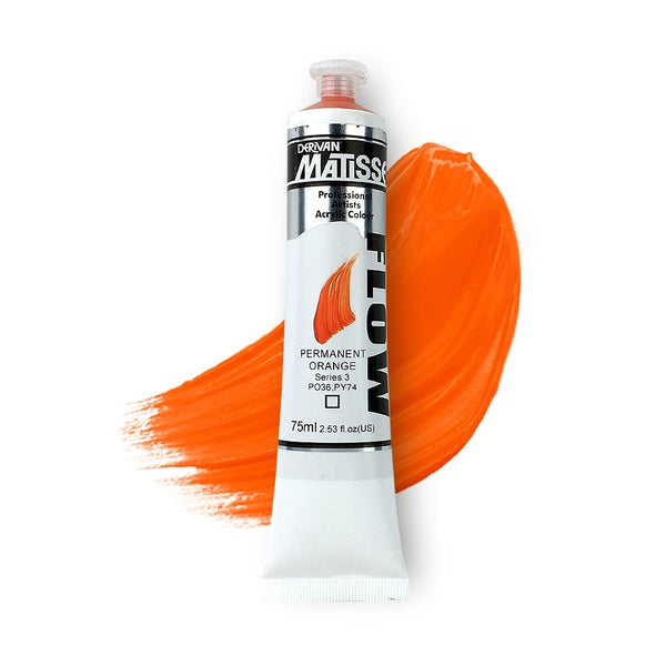 Matisse Flow Acrylic Paint 75ml - Permanent Orange -S3