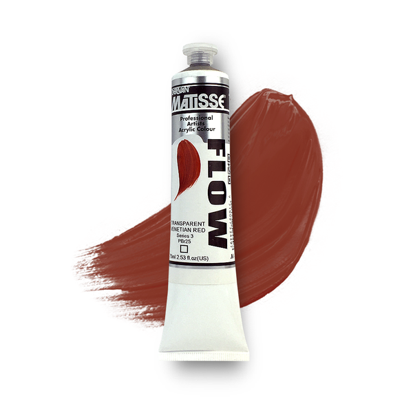 Matisse Flow Acrylic Paint 75ml - Transparent Venetian Red -S3