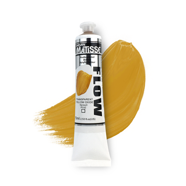 Matisse Flow Acrylic Paint 75ml - Transparent Yellow Oxide -S3