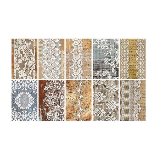 Poppy Crafts Vintage Delicate Lace Scrap Paper Pack #1