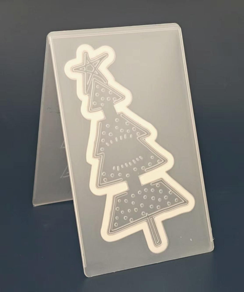 Poppy Crafts Embossing Folder with Die Cut - Christmas Tree