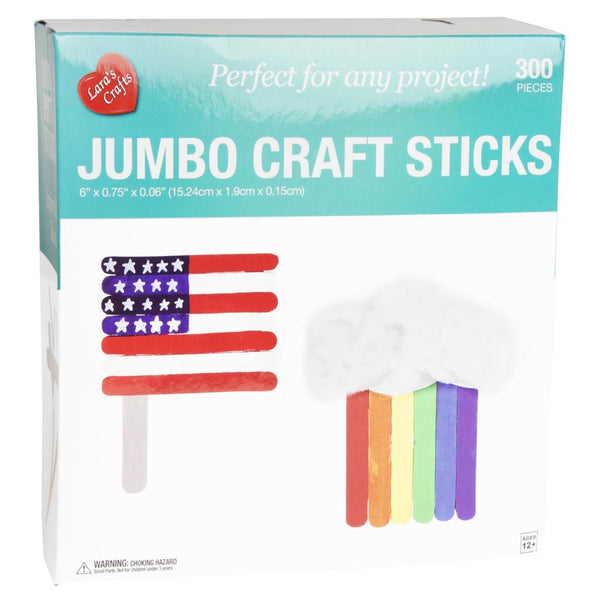 CousinDIY Jumbo Craft Sticks 300/Pkg Natural 6"*