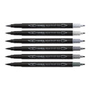 Lyra Aqua Brush Duo Brush Markers 6/Pkg Grey Set*