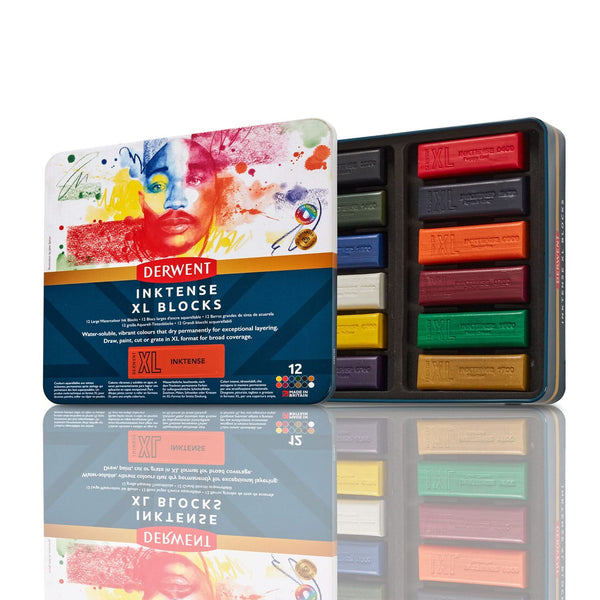 Derwent Inktense XL Blocks Tin - 12 Blocks