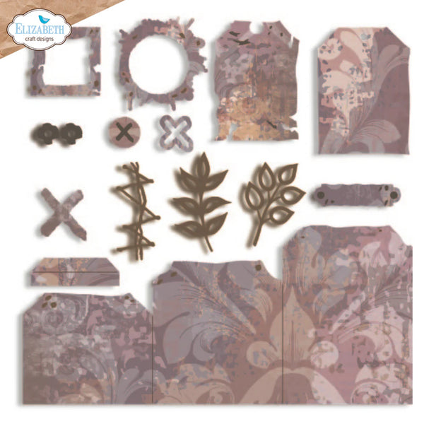Elizabeth Craft Designs - Tag Trio Hello You Die Metal Die Set