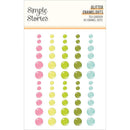 Simple Stories Tea Garden Enamel Dots 60/Pkg Glitter