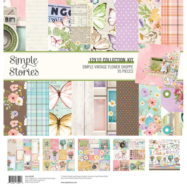 Simple Stories Collection Kit 12"X12" Simple Vintage Flower Shoppe