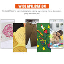 Collage of various DIY projects with text about wide application for card making, label making, etc.