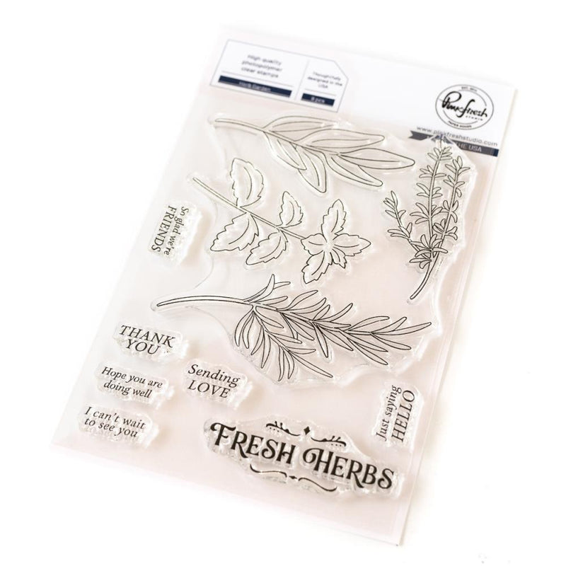 Pinkfresh Studio Clear Stamp Set 4"X6" Herb Garden