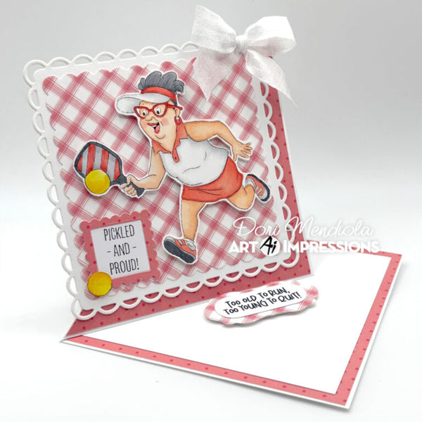 Art Impressions Clear Stamps & Dies Set - Pickleball Patty