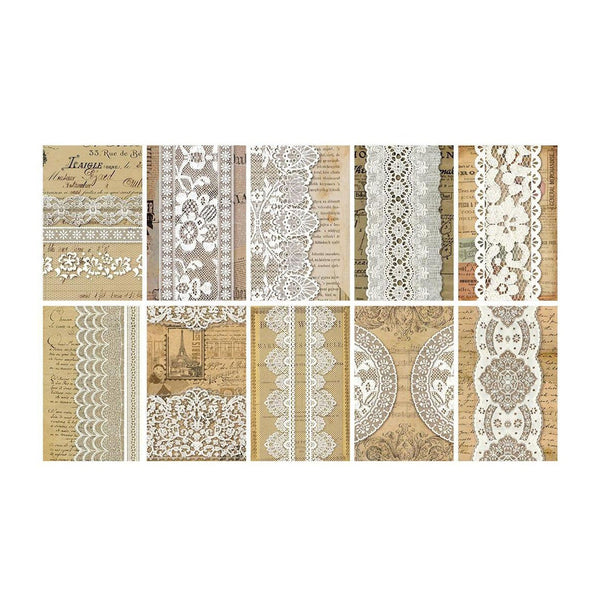 Poppy Crafts Vintage Delicate Lace Scrap Paper Pack #2