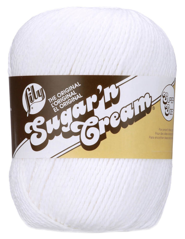 Lily Sugar'n Cream Yarn - Solids Super Size - White