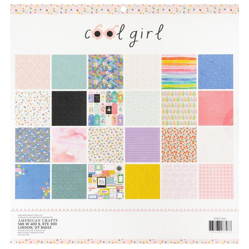 Pebbles Double-Sided Paper Pad 12"x 12" 24/Pkg - Cool Girl*