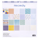 American Crafts Double-Sided Paper Pad w/Gold Foil 12"x 12" 24/Pkg - Hello Little Boy