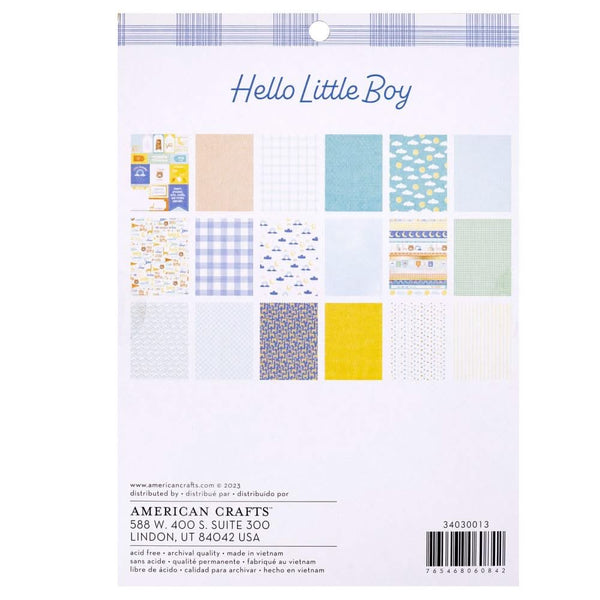 American Crafts Single-Sided Paper Pad 6"x 8" 36/Pkg - Hello Little Boy*